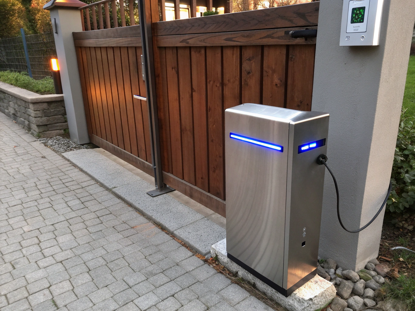 Residential property in George with automated driveway gate and mounted surveillance camera
