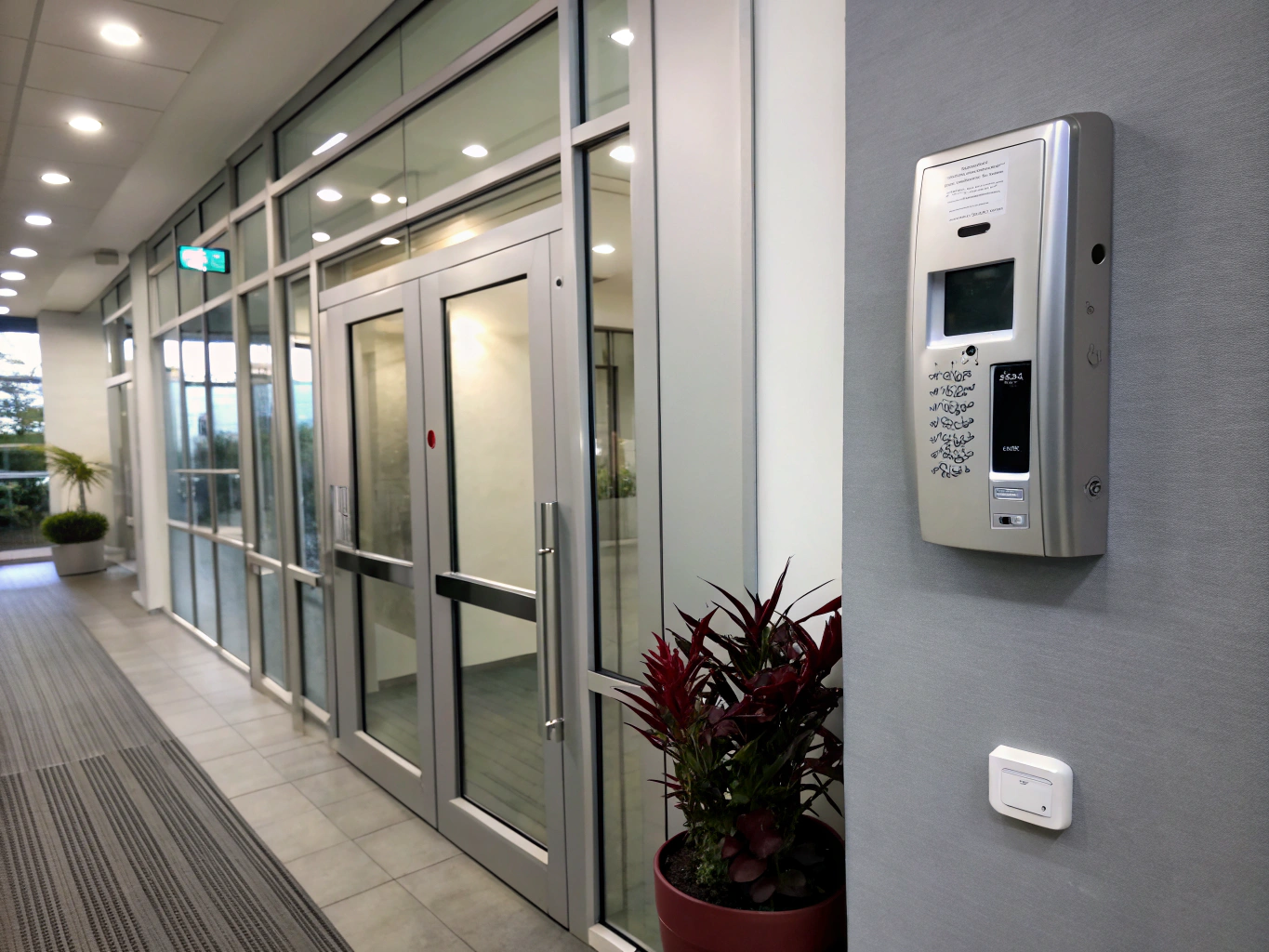 Biometric and RFID door entry controller installation