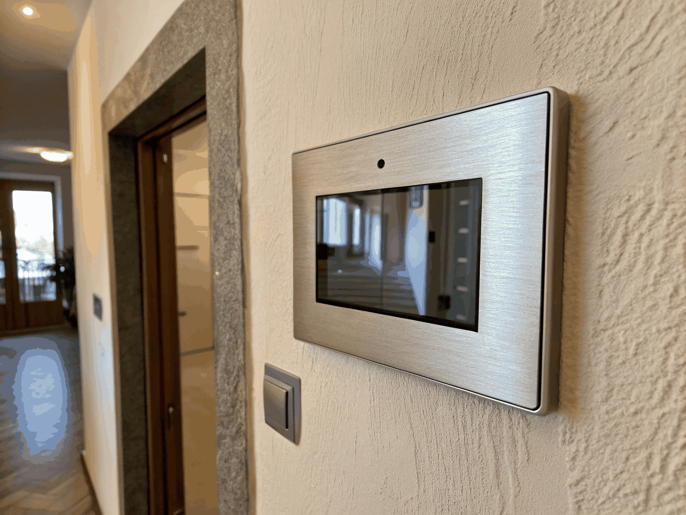 Exterior video intercom entry station and indoor touch screen
