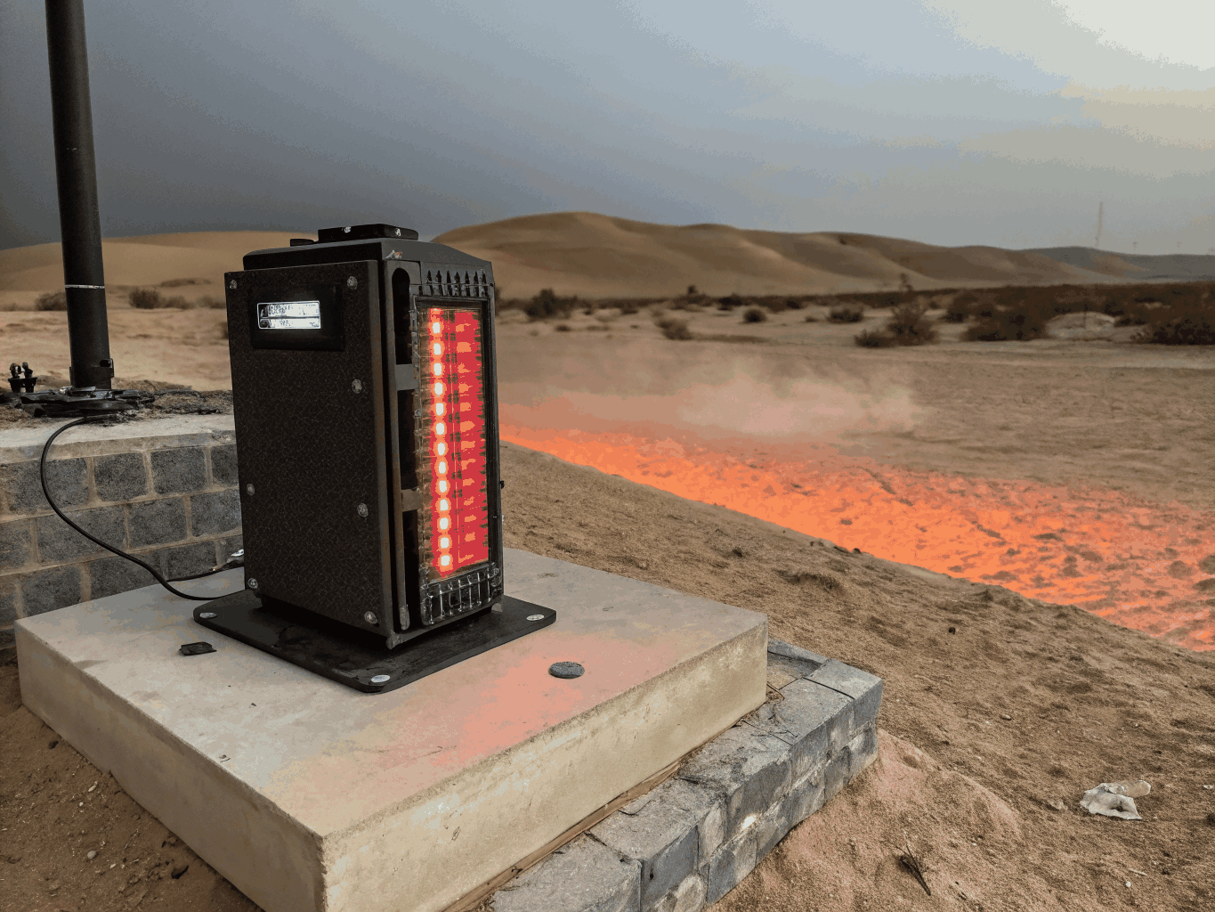 Perimeter security and detection equipment - dual-beam infrared perimeter sensor on a post