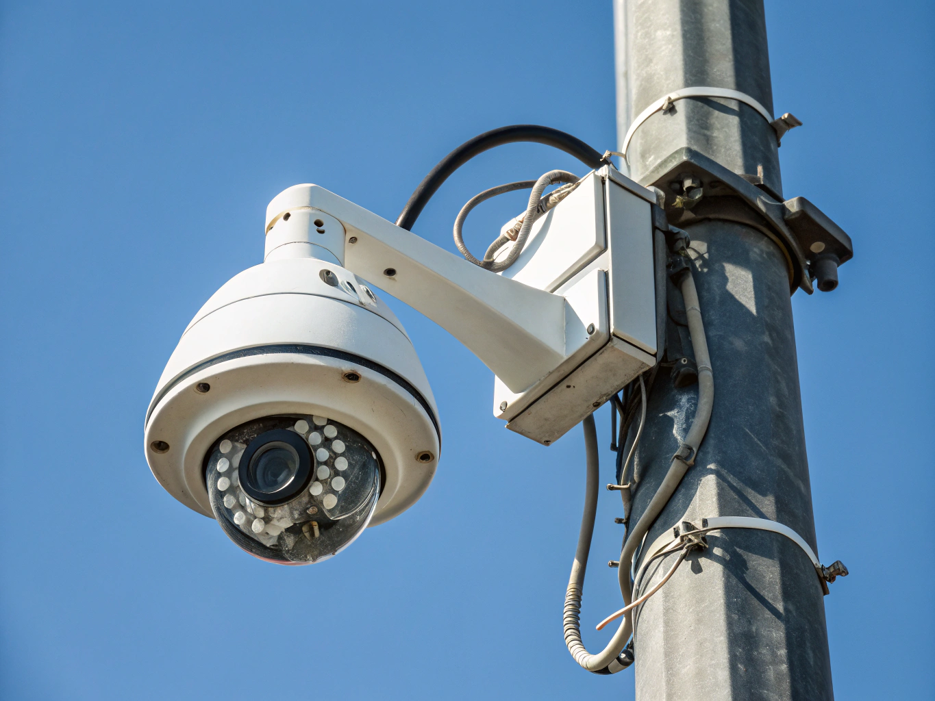 Commercial security camera hardware types - Motorized PTZ camera housing with optical zoom lens